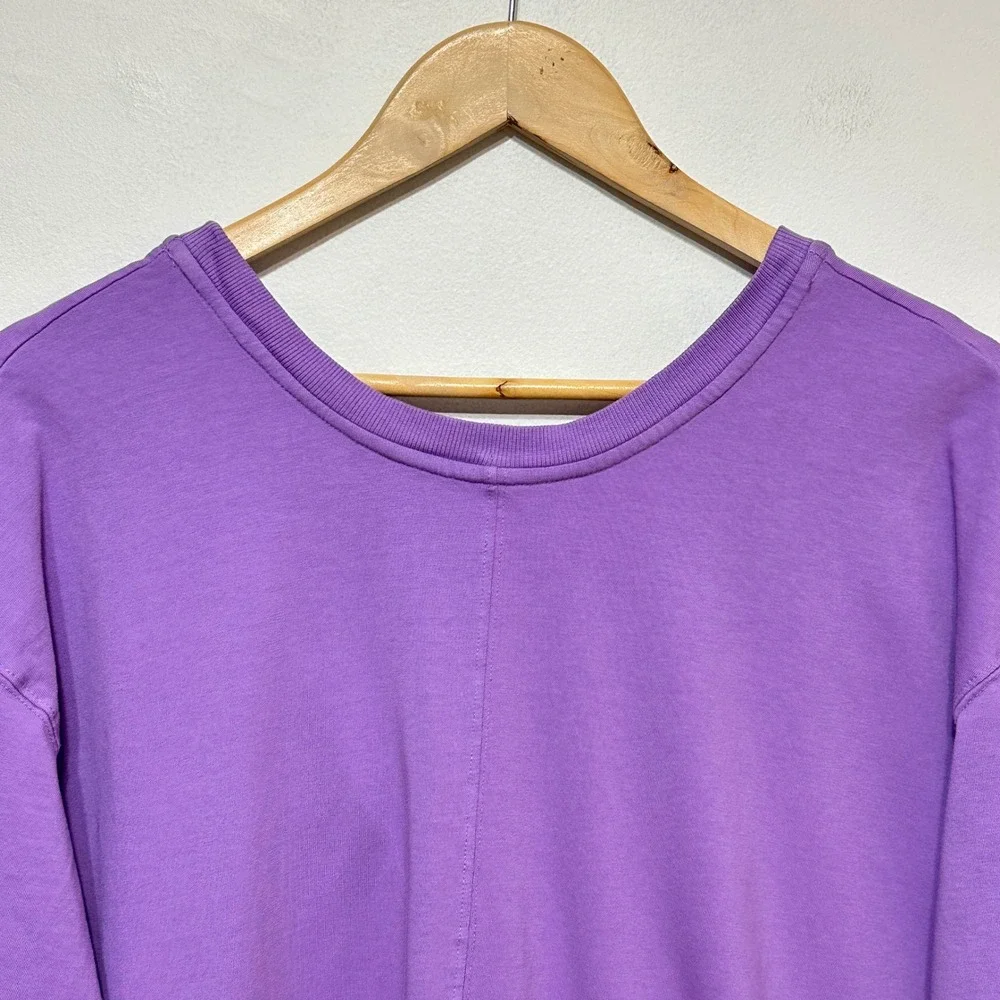 Free People FP Movement Purple Hot Shot Romper Large Short Sleeve Casual Lounge